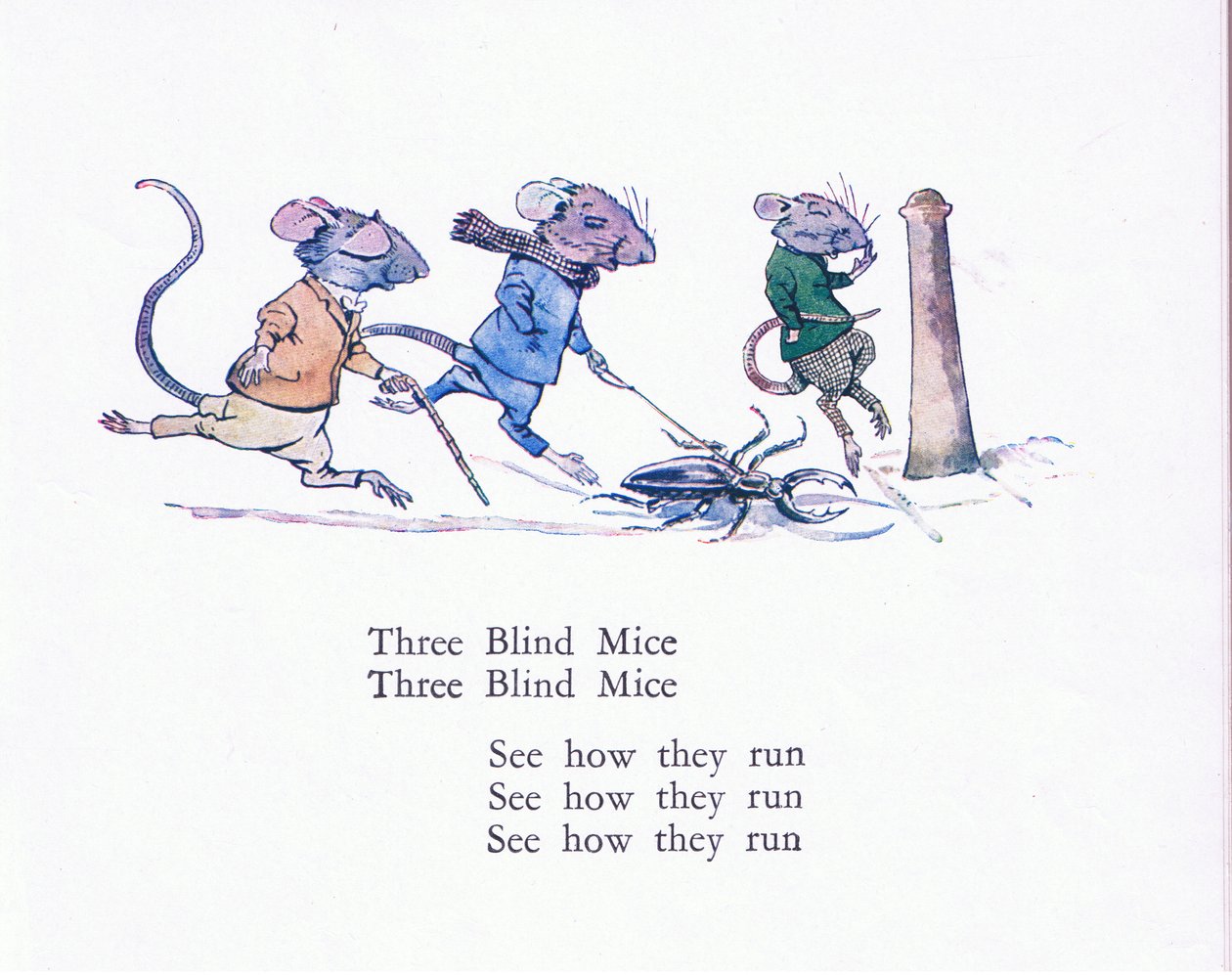 Trois souris aveugles, trois souris aveugles, regardez-les courir - Walton Corbould