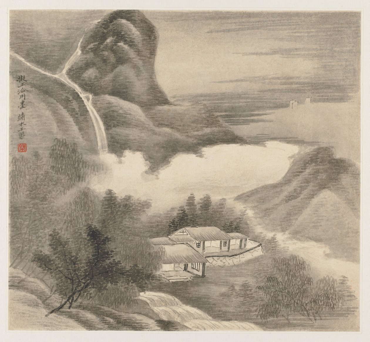 Album de paysages : Feuille 5, 1677 - Wang Gai