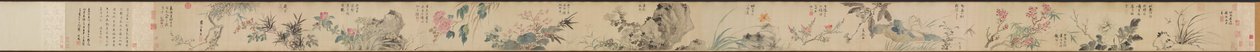 Fleurs des quatre saisons, avec poèmes - Wang Guxiang