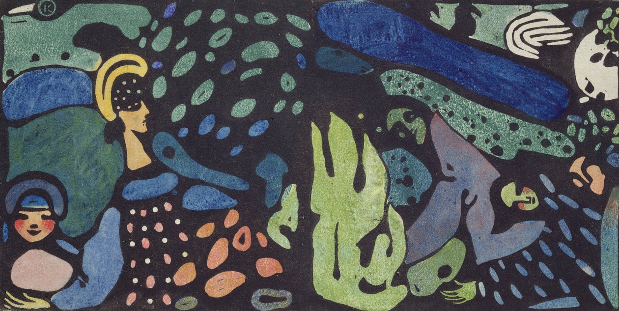 Enfants Rêveurs (linogravure) - Wassily Kandinsky