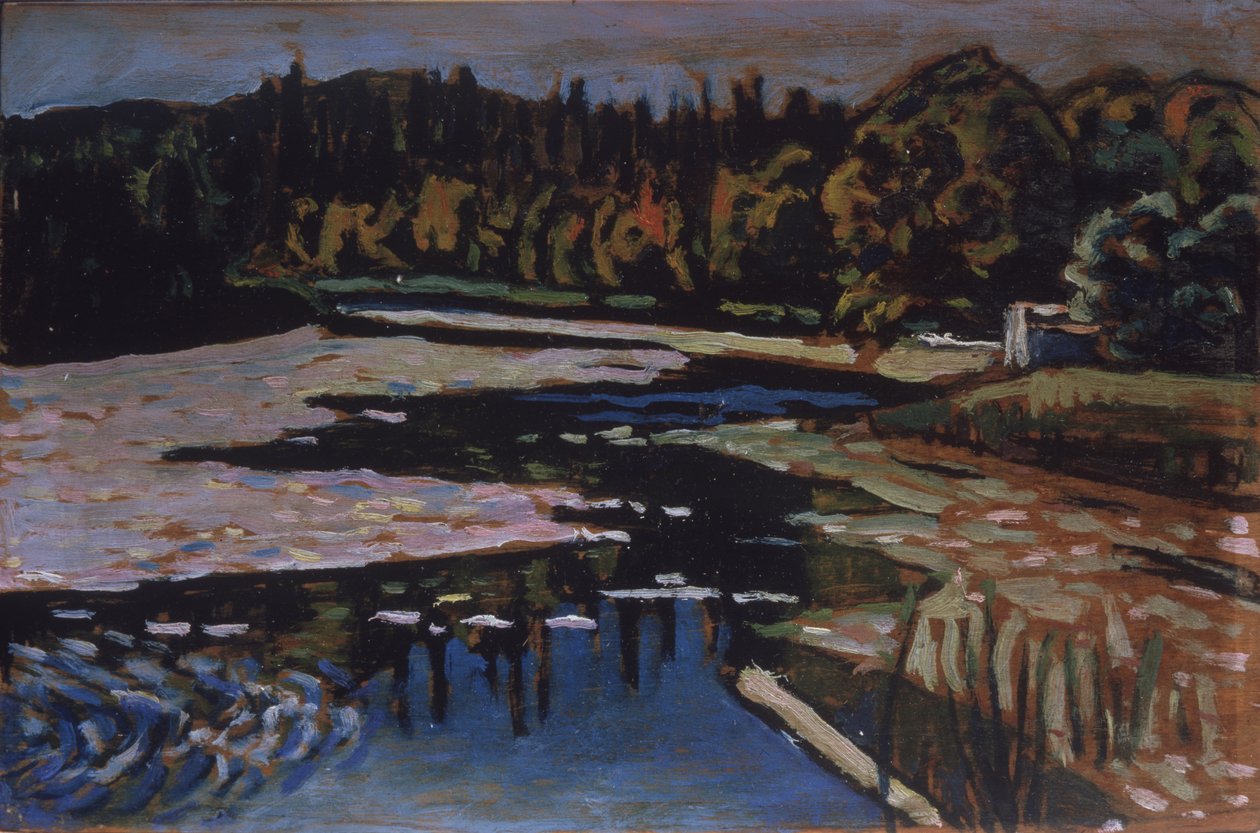 Une rivière en automne - Wassily Kandinsky