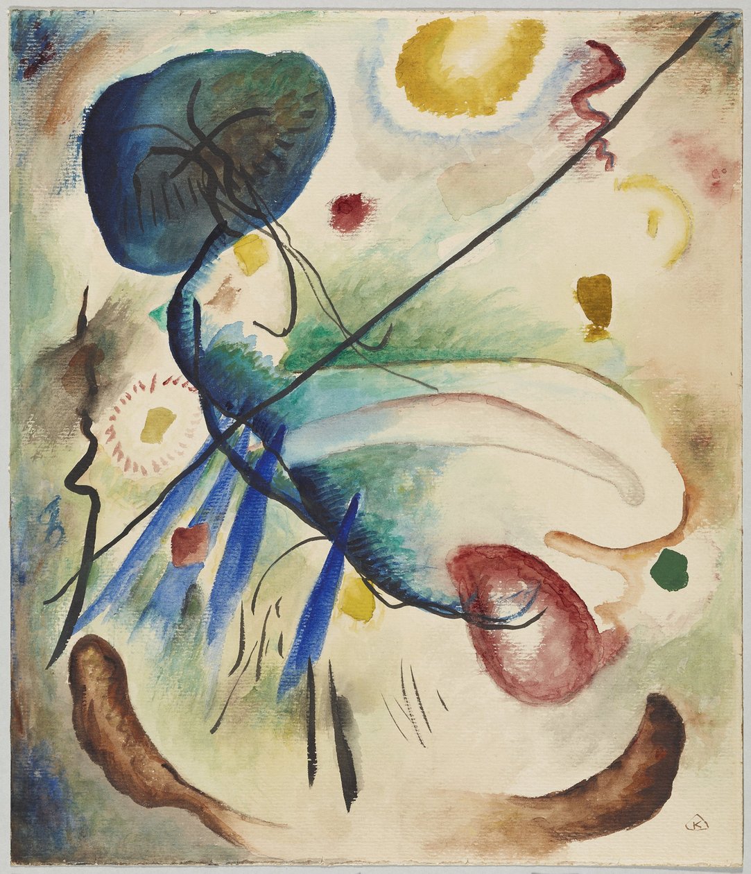 Aquarelle avec trait - Wassily Kandinsky