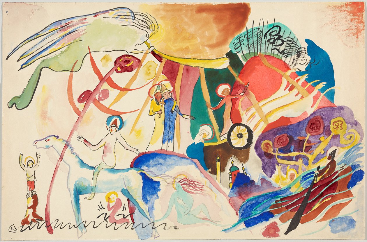 Esquisse pour "Tous les Saints II (Composition avec saints)" - Wassily Kandinsky