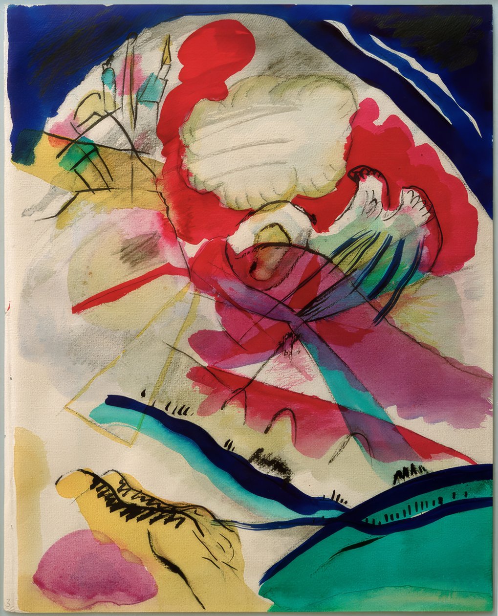 Esquisse pour une image avec des lignes blanches - Wassily Kandinsky
