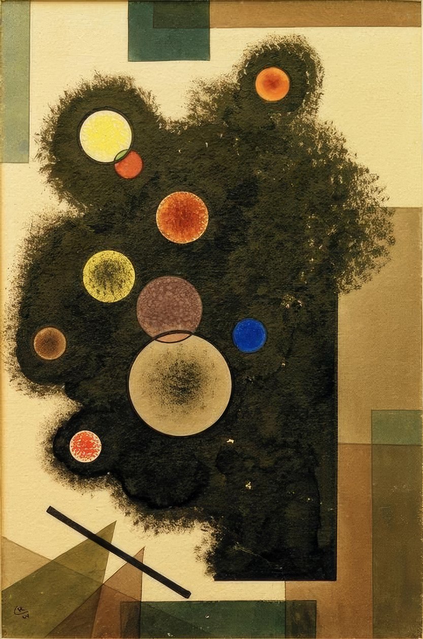 Cercles en noir - Wassily Kandinsky