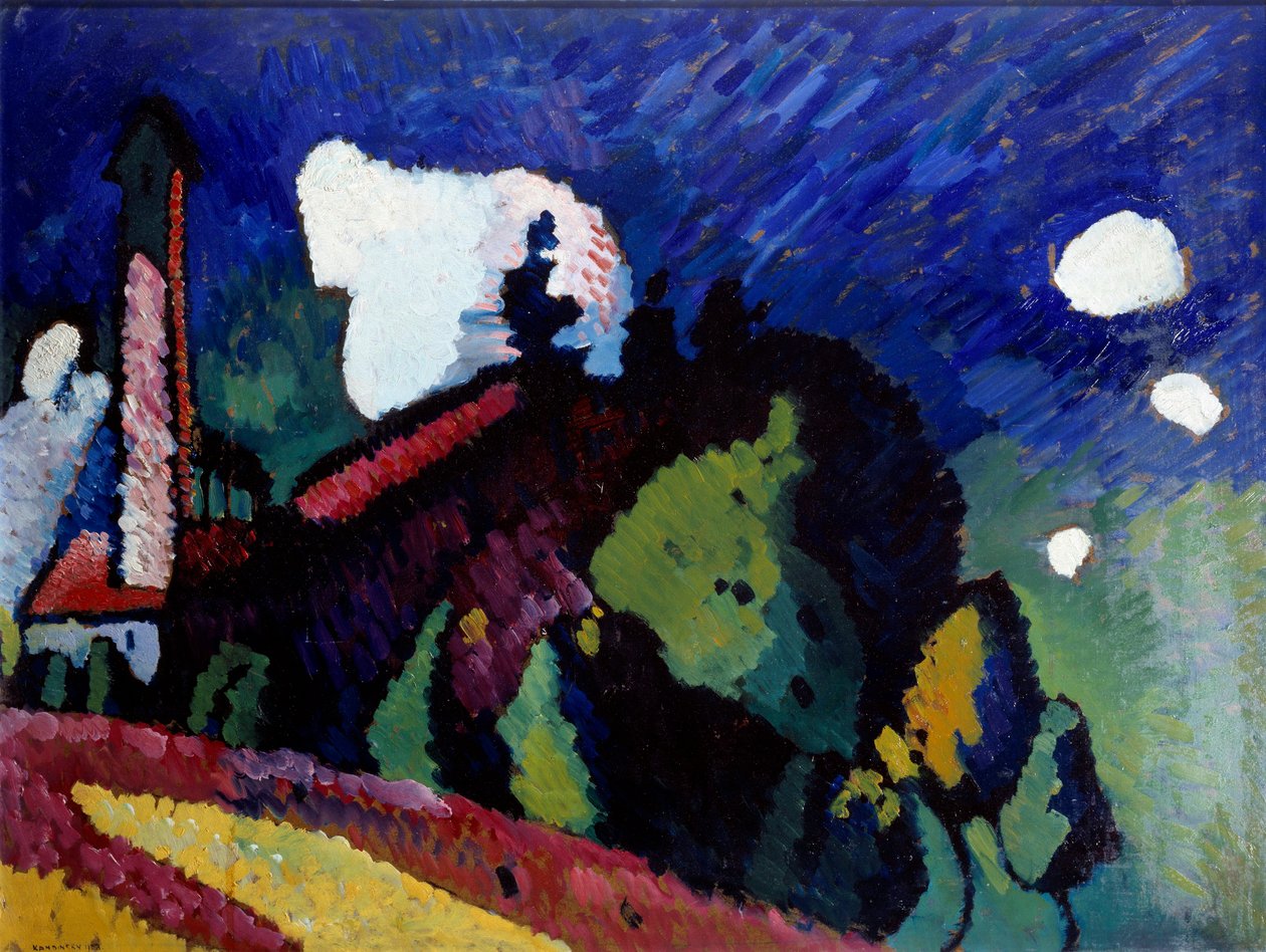 Paysage à la tour - Wassily Kandinsky