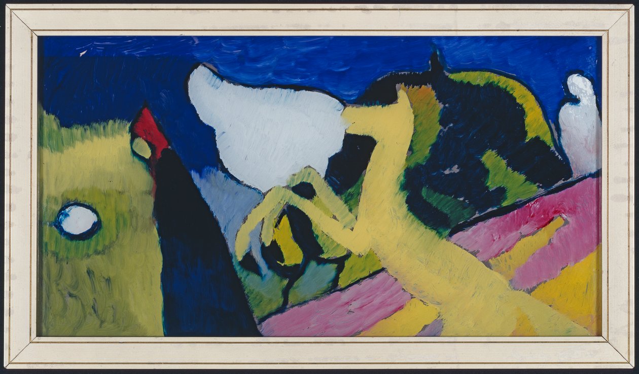 Avec cheval jaune - Wassily Kandinsky