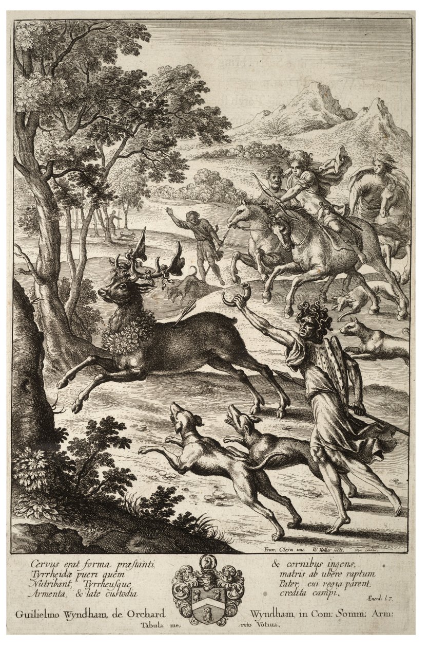 Julus chassant le cerf de Tyrrheus. État 2 - Wenceslaus Hollar