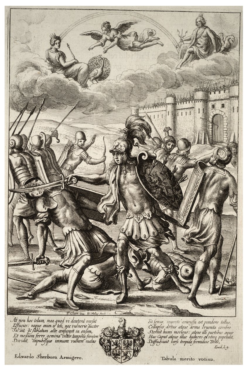 Turnus tuant Pandarus. État 2 - Wenceslaus Hollar