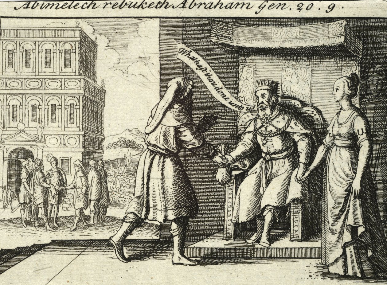 Abimélec réprimandant Abraham. État 2 - Wenceslaus Hollar