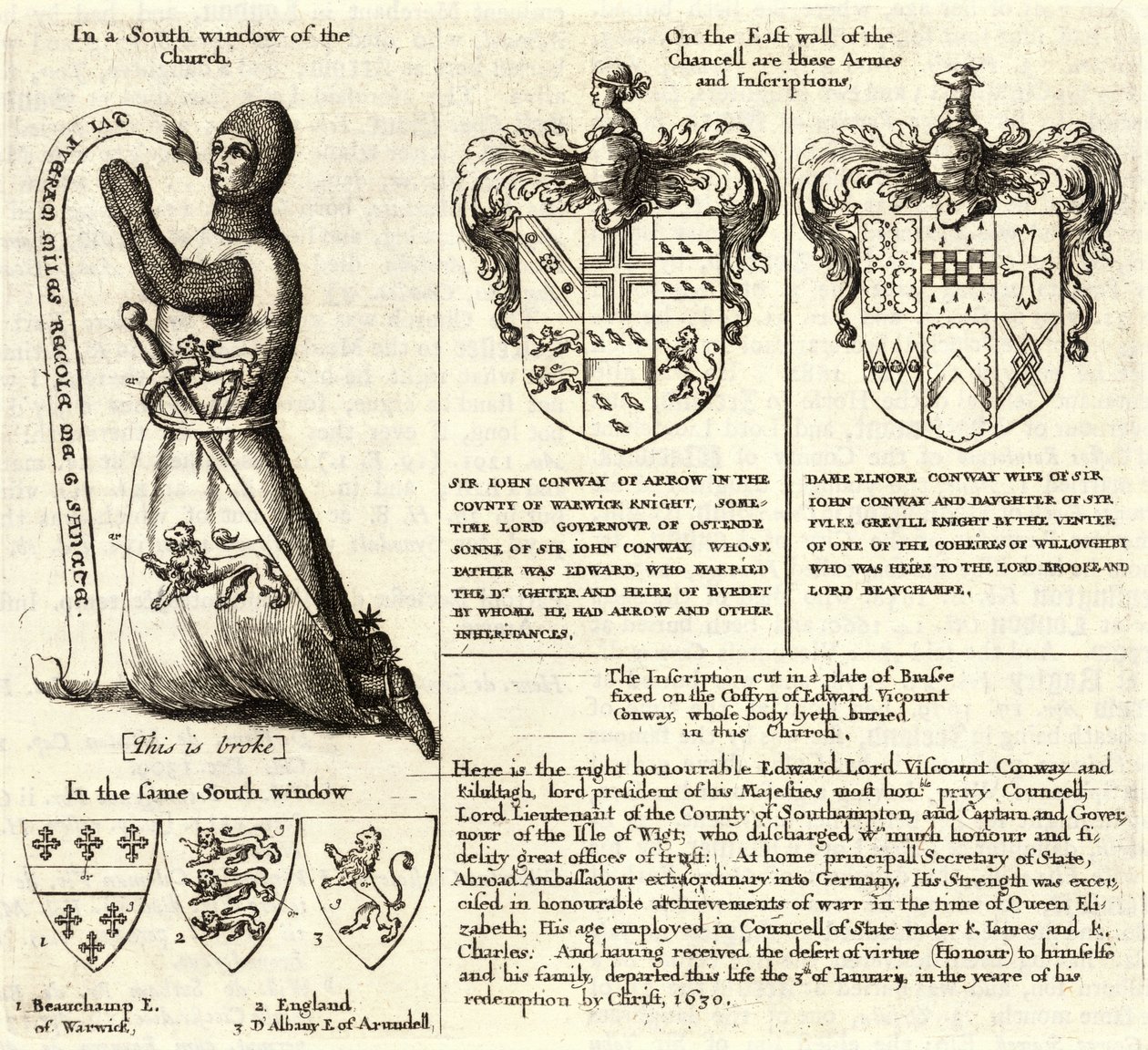 Flèche (vitrail). État 2 - Wenceslaus Hollar