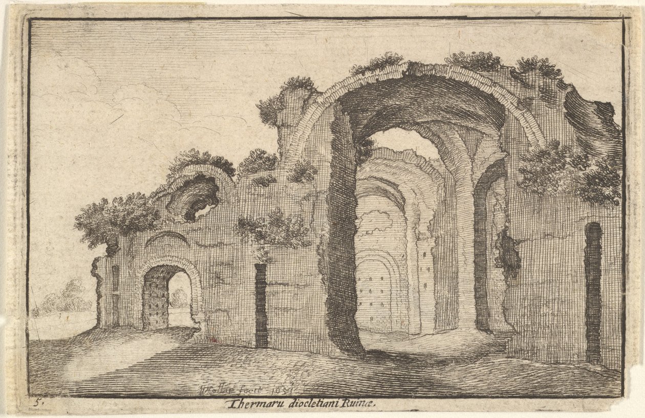 Thermes de Dioclétien, Rome, XVIIe siècle - Wenceslaus Hollar