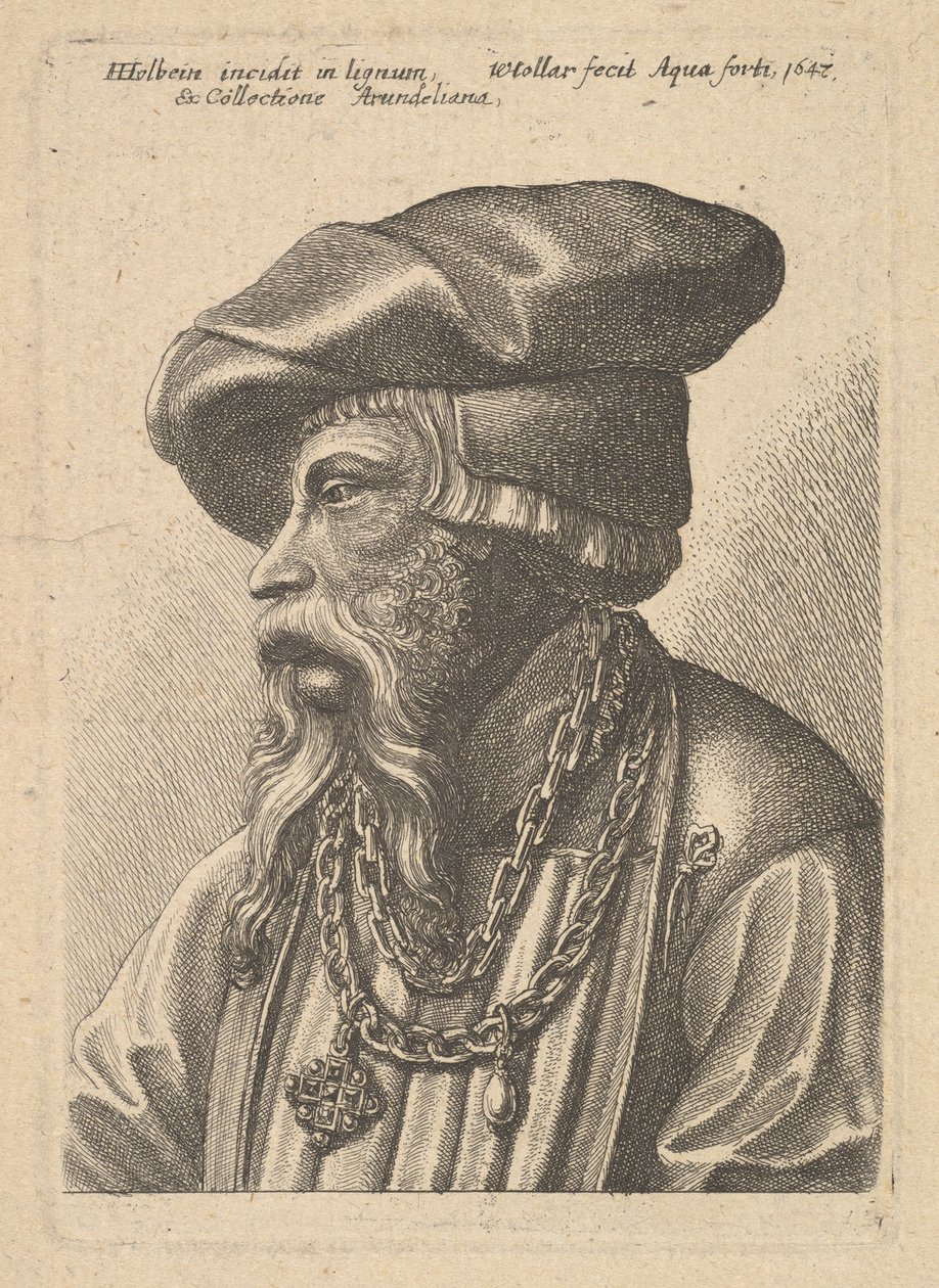 Homme barbu avec collier en chaîne, 1647 - Wenceslaus Hollar