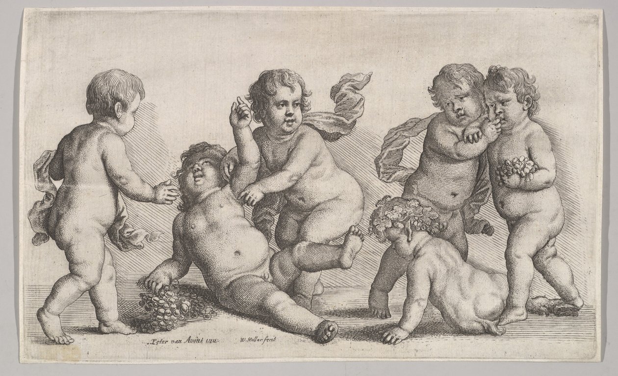 Cinq garçons et un satyre, 1625-77 - Wenceslaus Hollar
