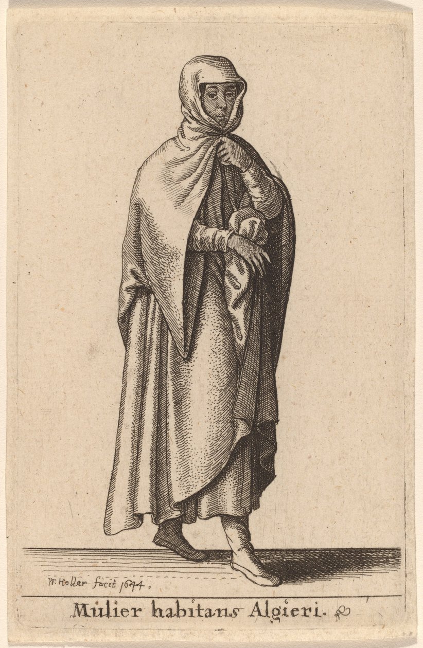 Femme habitant à Alger - Wenceslaus Hollar