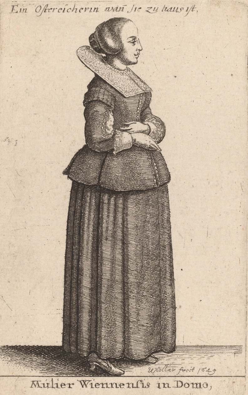 Femme viennoise à la maison - Wenceslaus Hollar