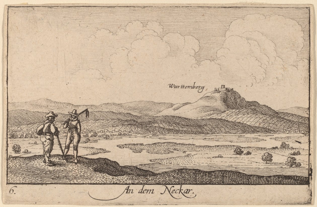 Sur le Neckar - Wenceslaus Hollar