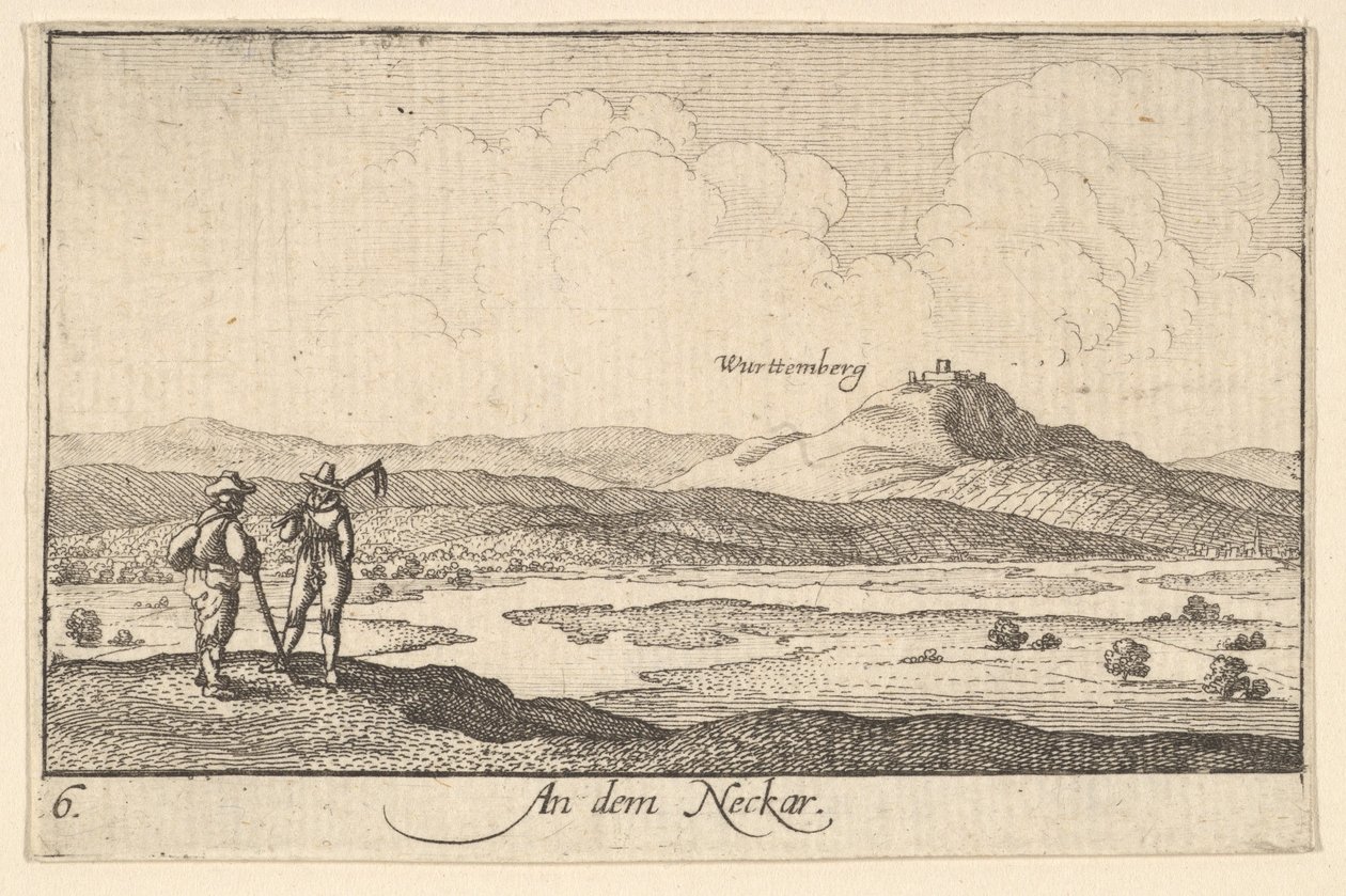 Sur le Neckar - Wenceslaus Hollar