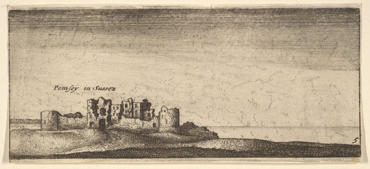 Château de Pevensey, 1652-77 - Wenceslaus Hollar