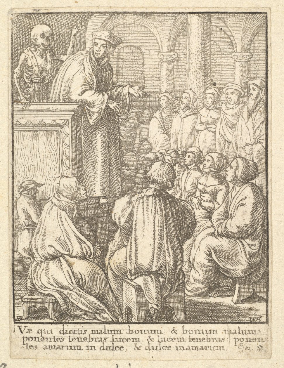 Prédicateur, de la Danse macabre, 1651 - Wenceslaus Hollar