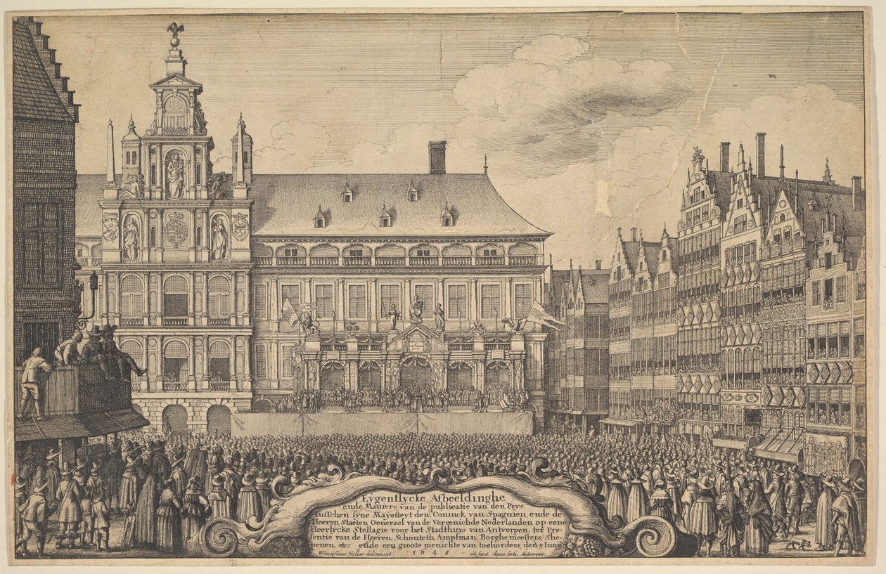Proclamation du traité de Münster - Wenceslaus Hollar