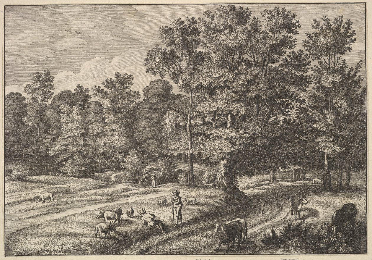 Bergers dans une forêt, 1648-50 - Wenceslaus Hollar