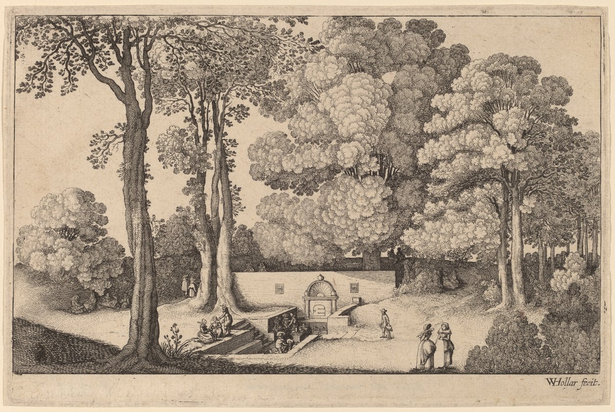 La Source minérale - Wenceslaus Hollar