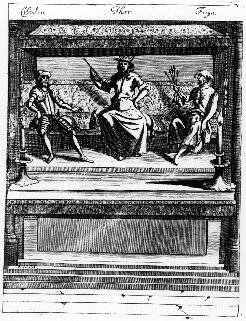 Woden, Thor et Friga - Wenceslaus Hollar
