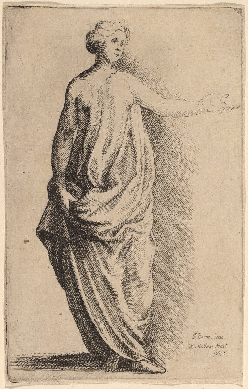 Figure debout - Wenceslaus Hollar after Parmigianino