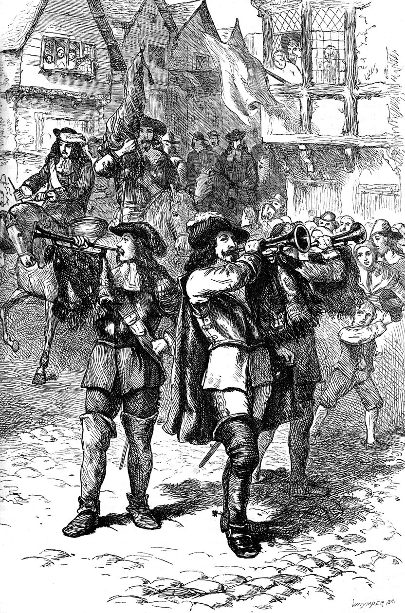Proclamation de Jacques II à Boston, 1685 vers 1880 - Whymper