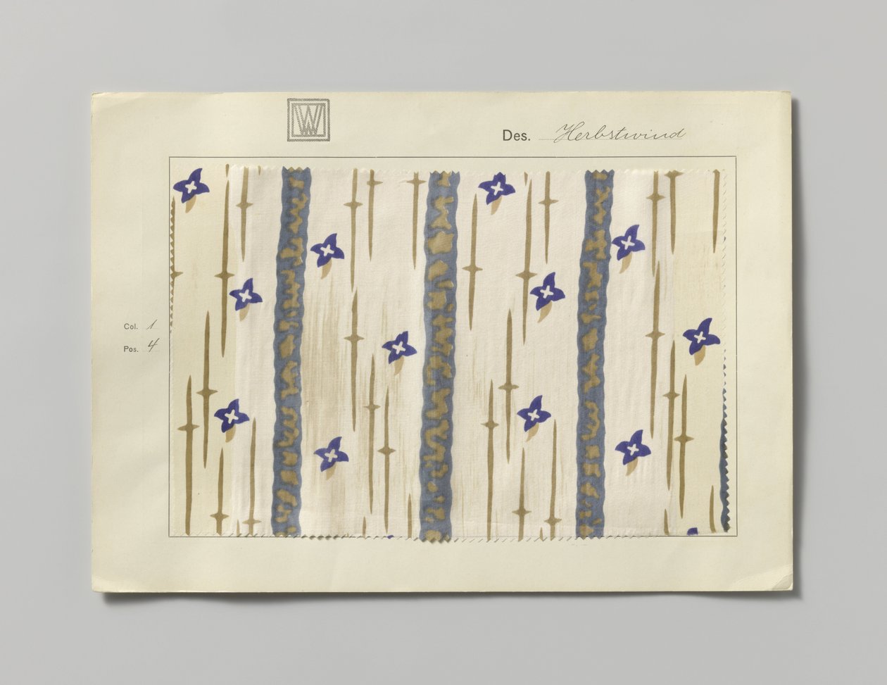 Échantillon de soie imprimée, motif Herbstwind - Wiener Werkstätte