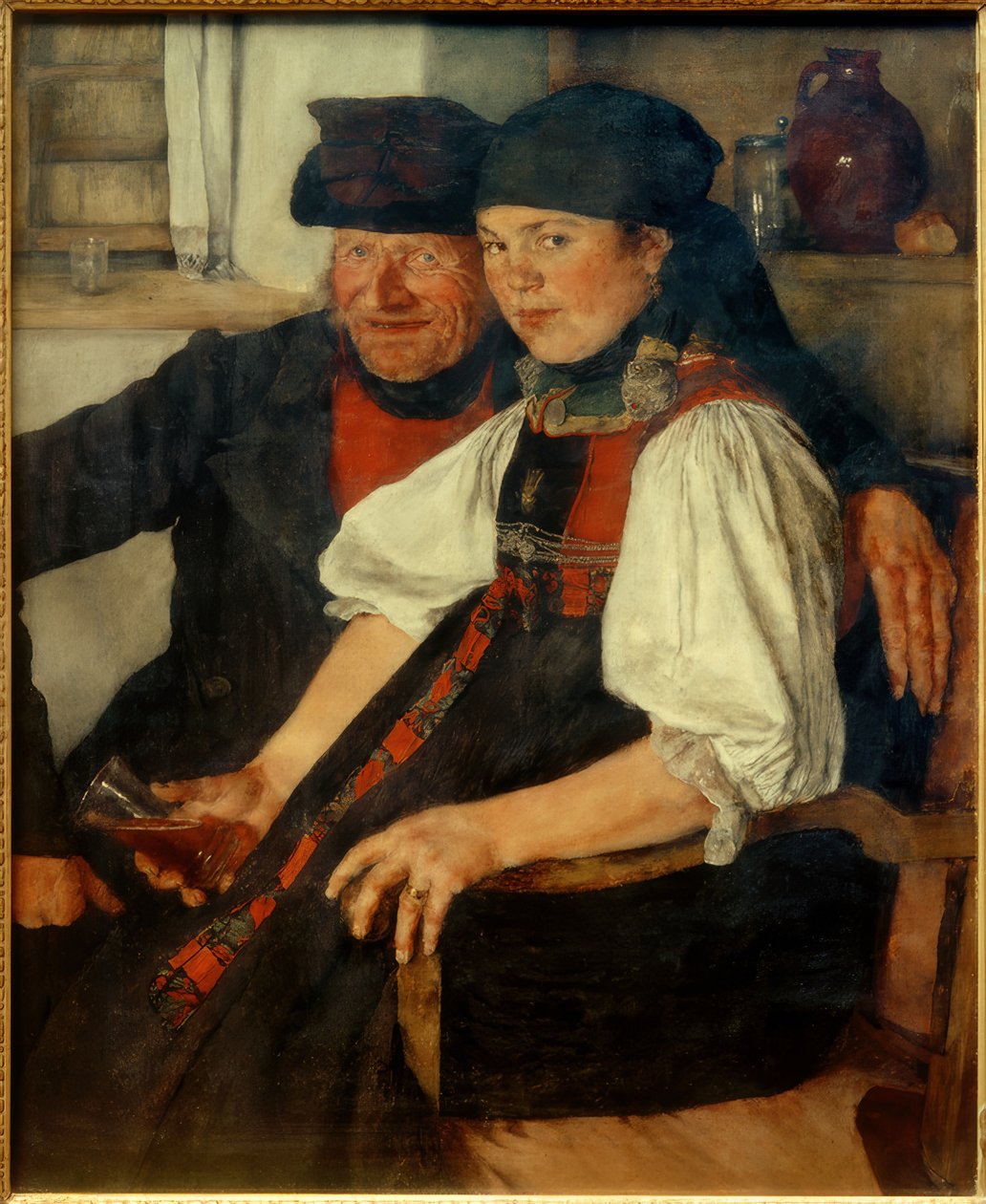 W.Leibl, Vieux paysan et jeune fille - Wilhelm Maria Hubertus Leibl
