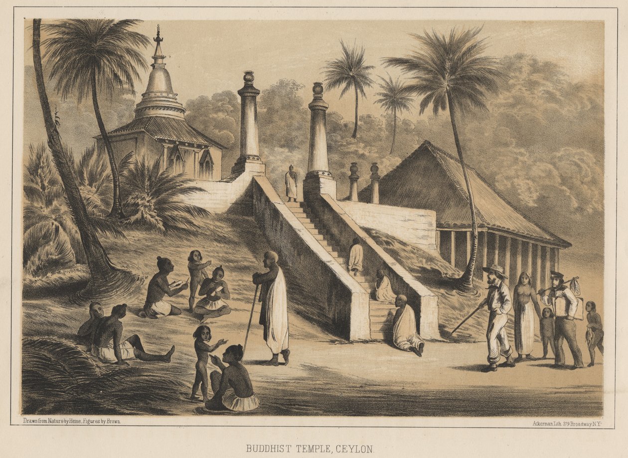 Temple Bouddhiste, Ceylan, 1855 - Wilhelm Joseph Heine