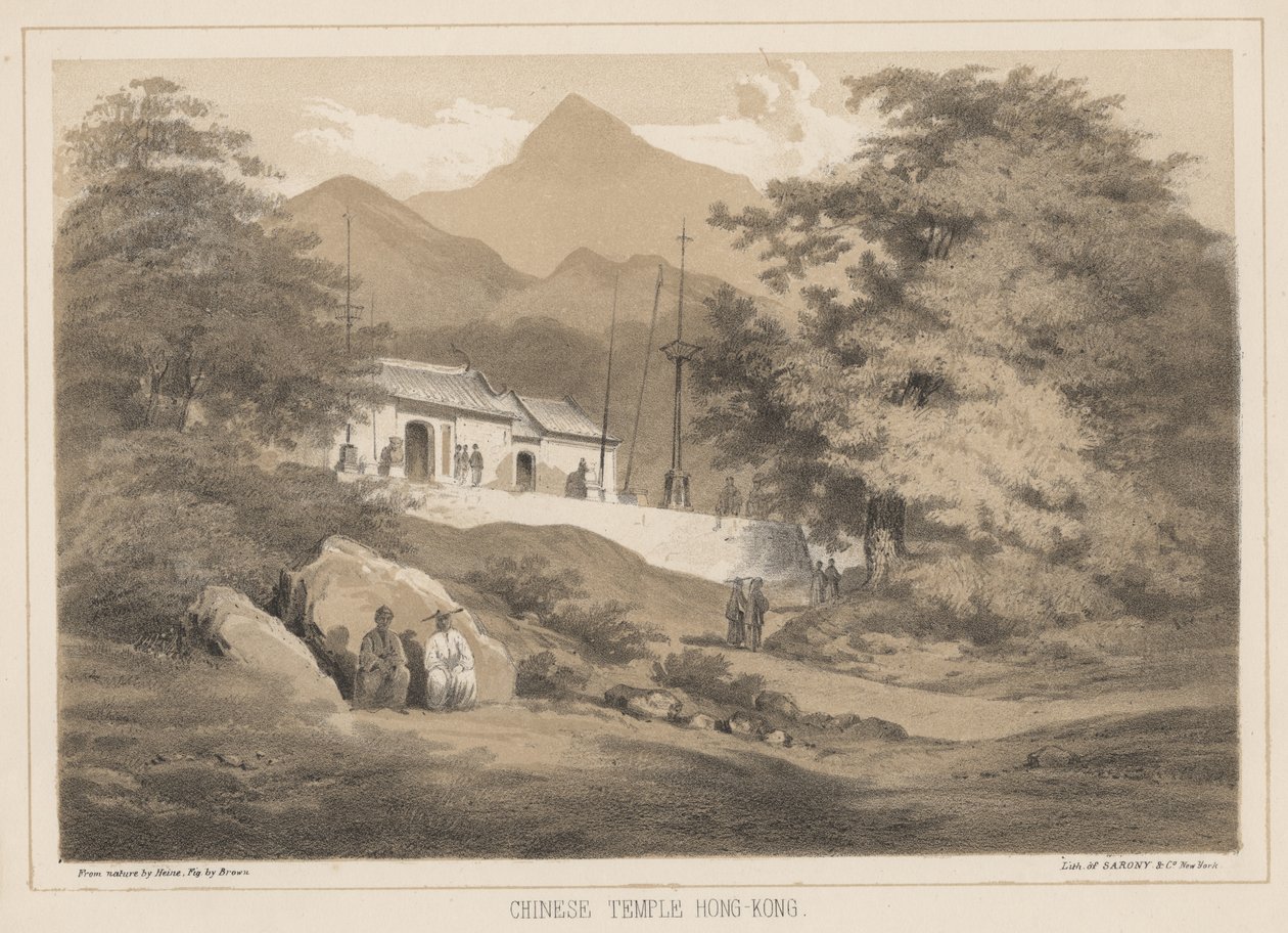 Temple chinois, Hong Kong, 1855 - Wilhelm Joseph Heine