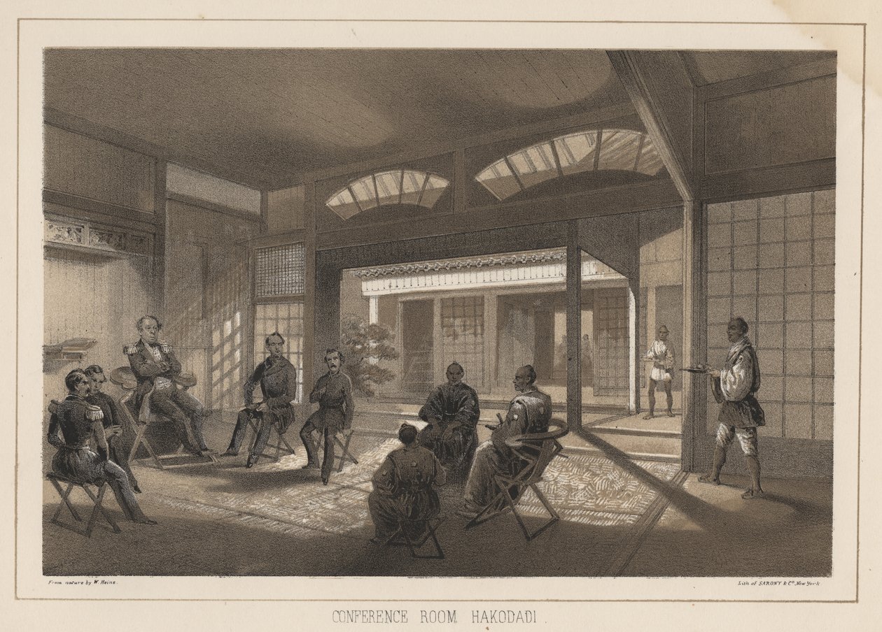 Salle de conférence, Hakodadi, 1855 - Wilhelm Joseph Heine