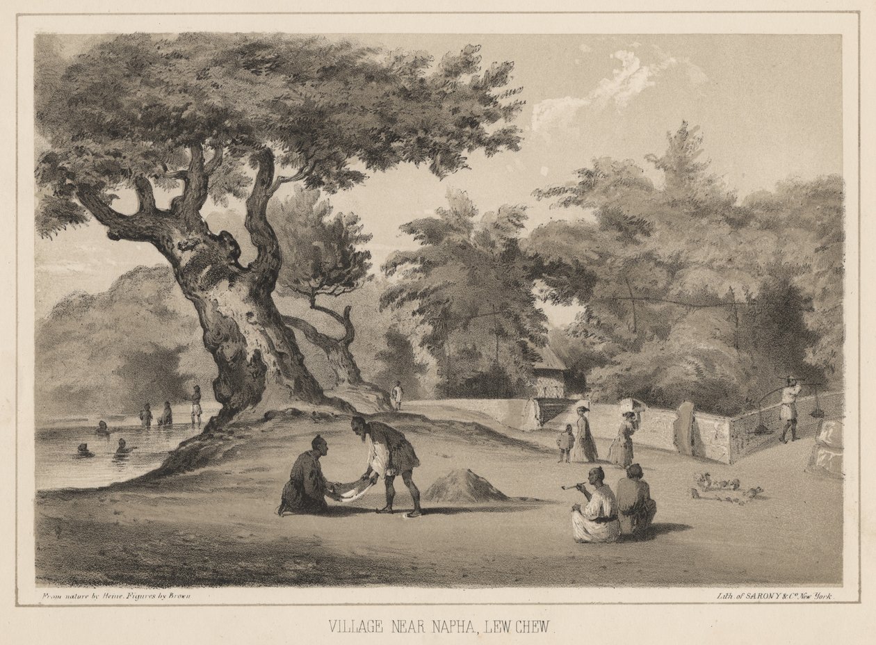 Village près de Napha, Lew Chew, 1855 - Wilhelm Joseph Heine