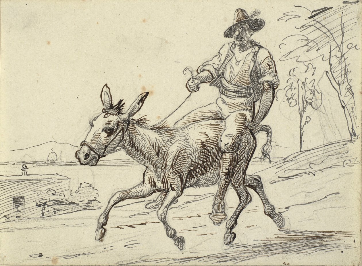 Jeune homme chevauchant un âne - Wilhelm Marstrand