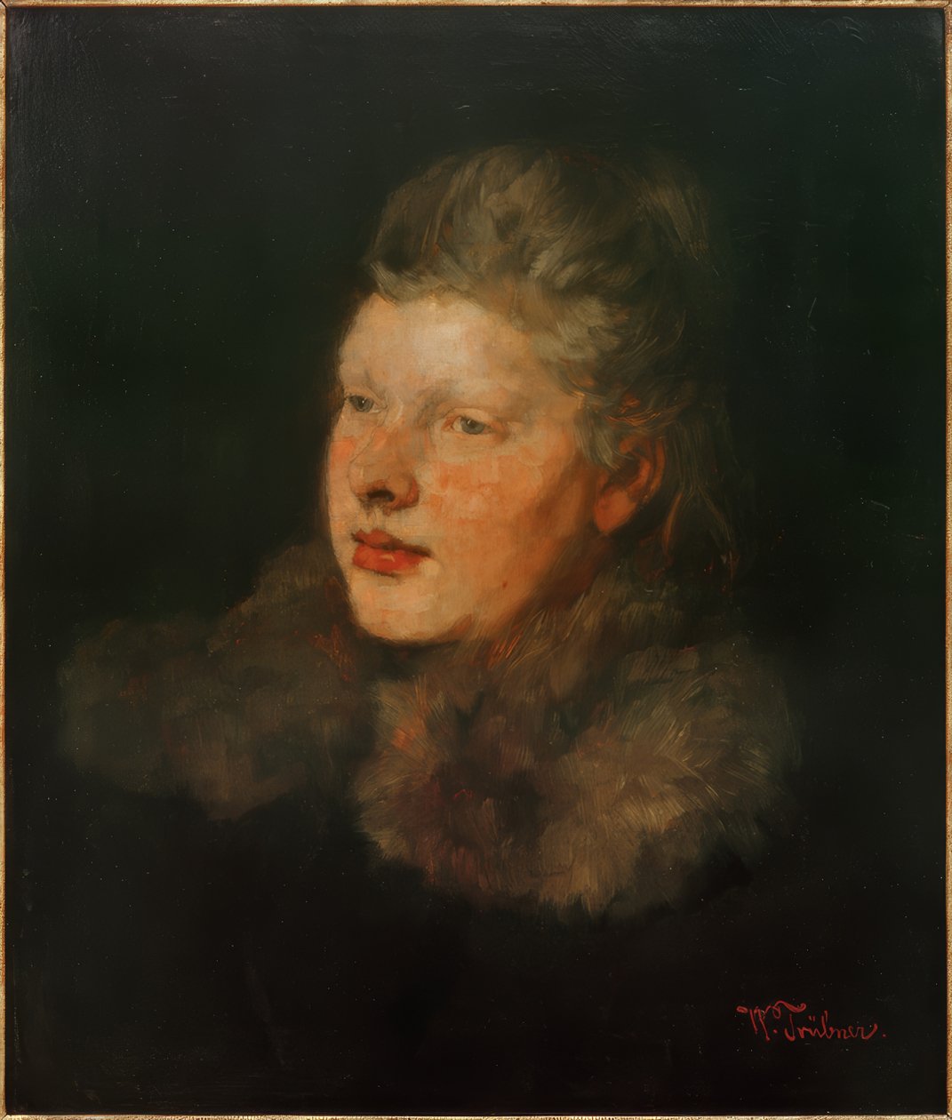 Blonde avec Fourrure - Wilhelm Trübner