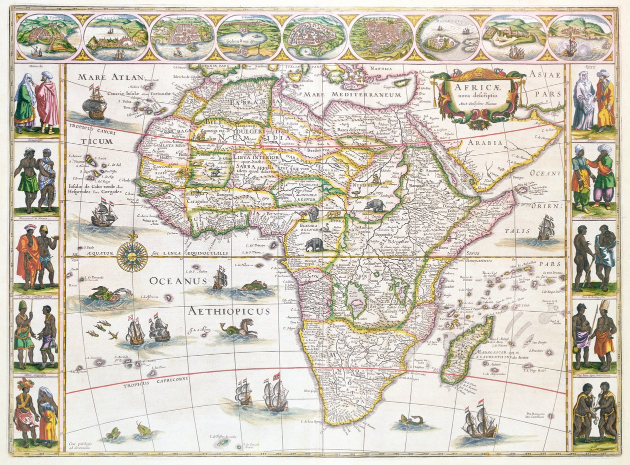 Africa Nova, c.1617 (gravure en couleur) - Willem Janszoon Blaeu