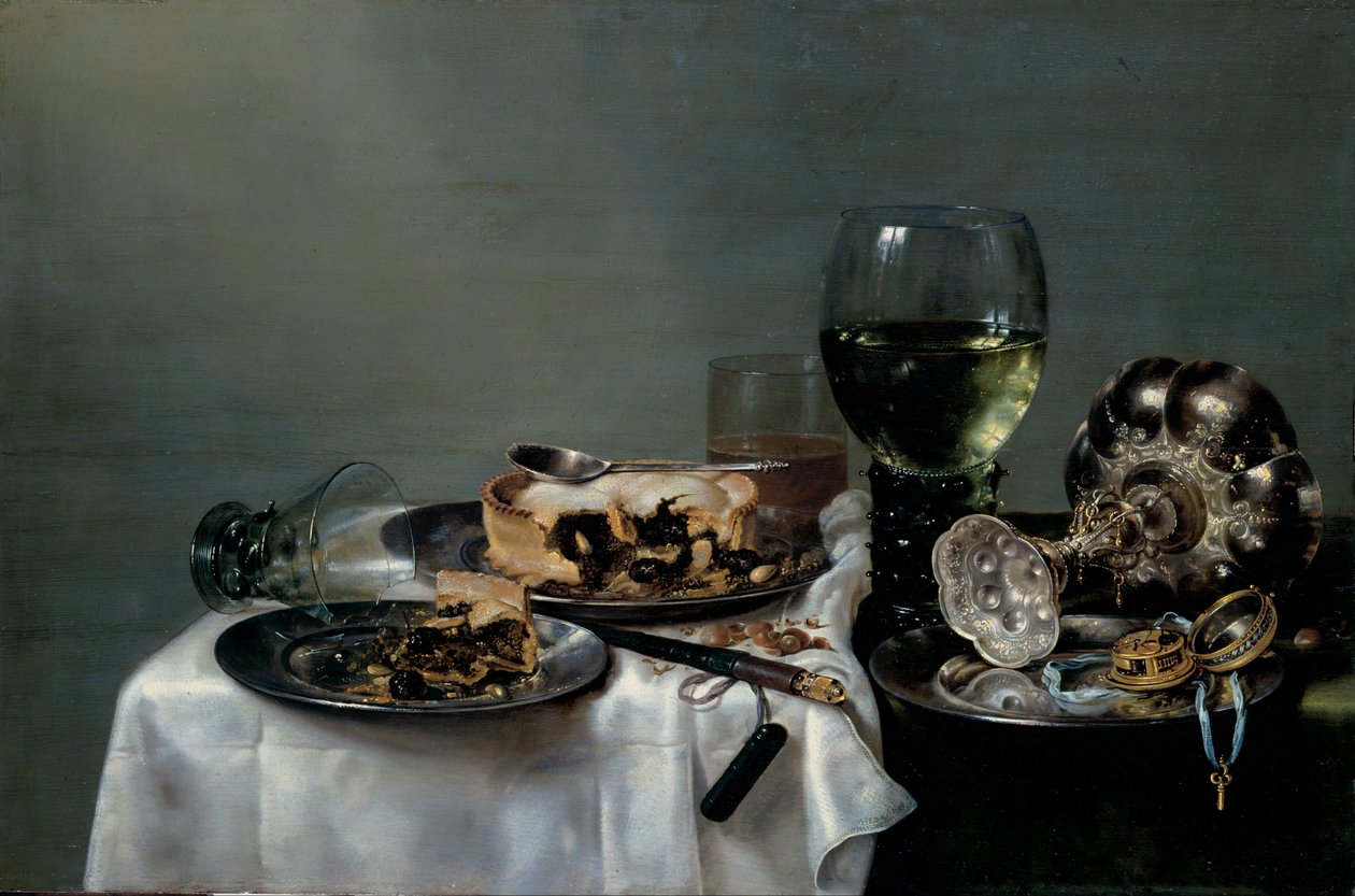 Table de petit-déjeuner avec tarte aux mûres - Willem Claesz. Heda