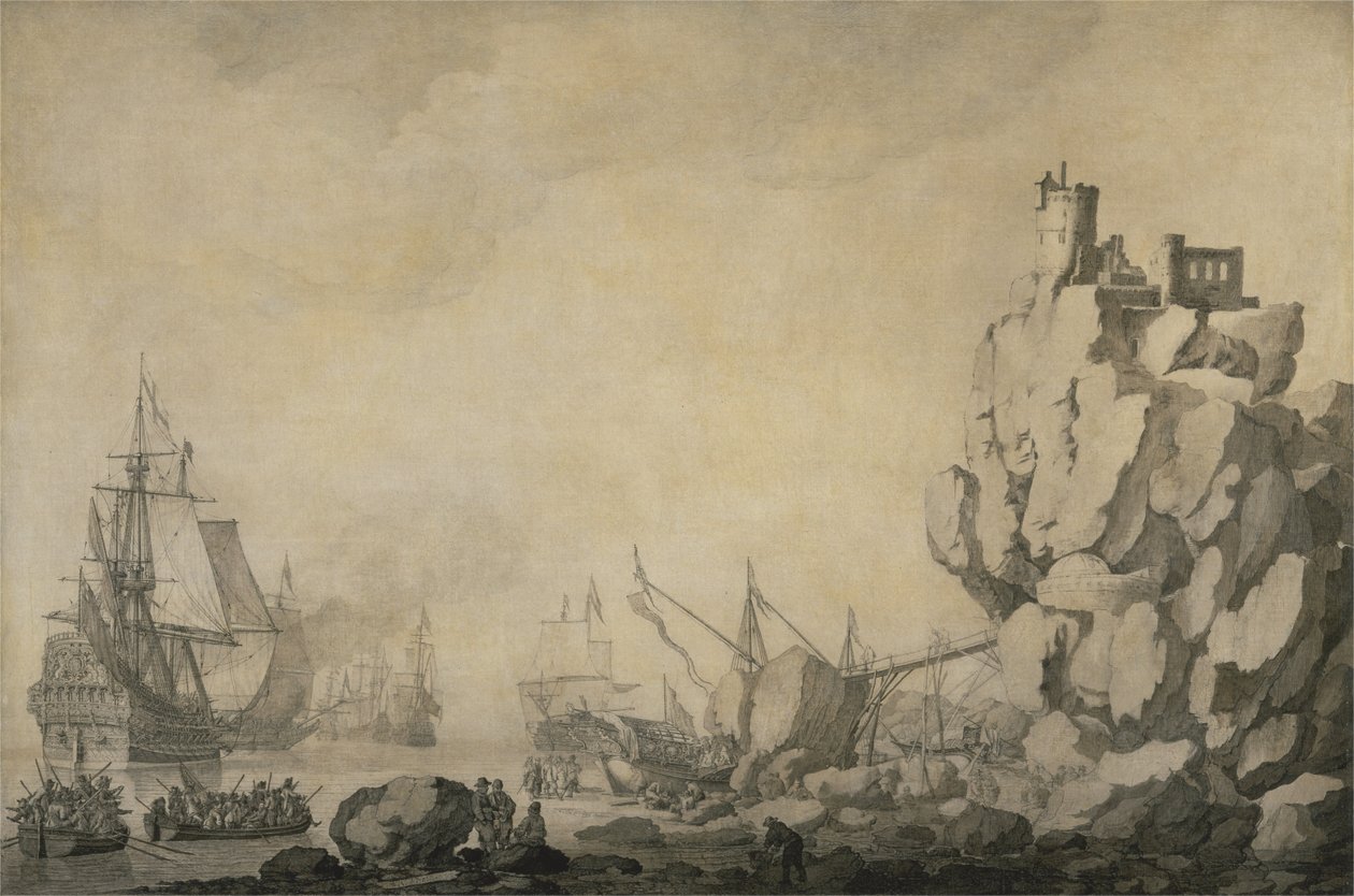 Navires et milice près d