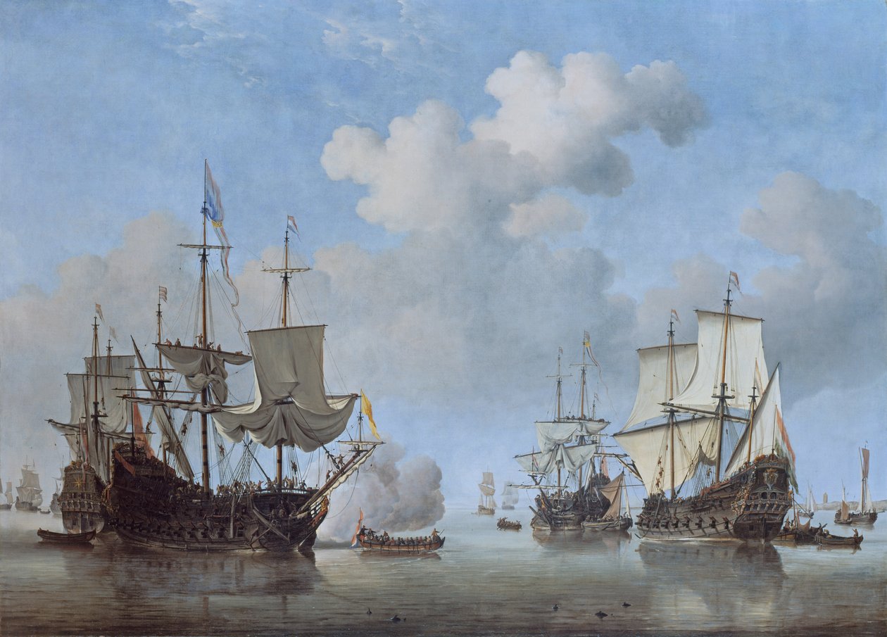 Calme : Navires hollandais venant à l