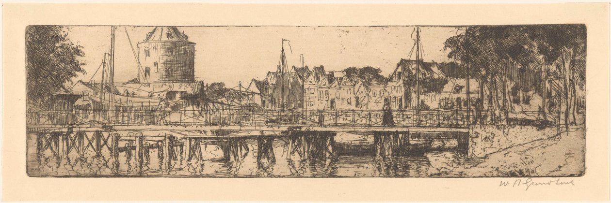 Enkhuizen - Willem Adrianus Grondhout (signed by artist)