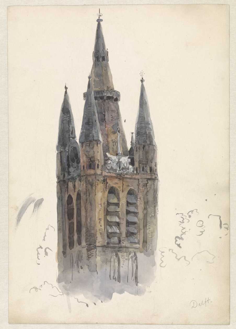 Clocher à Delft - Willem Anthonie van Deventer