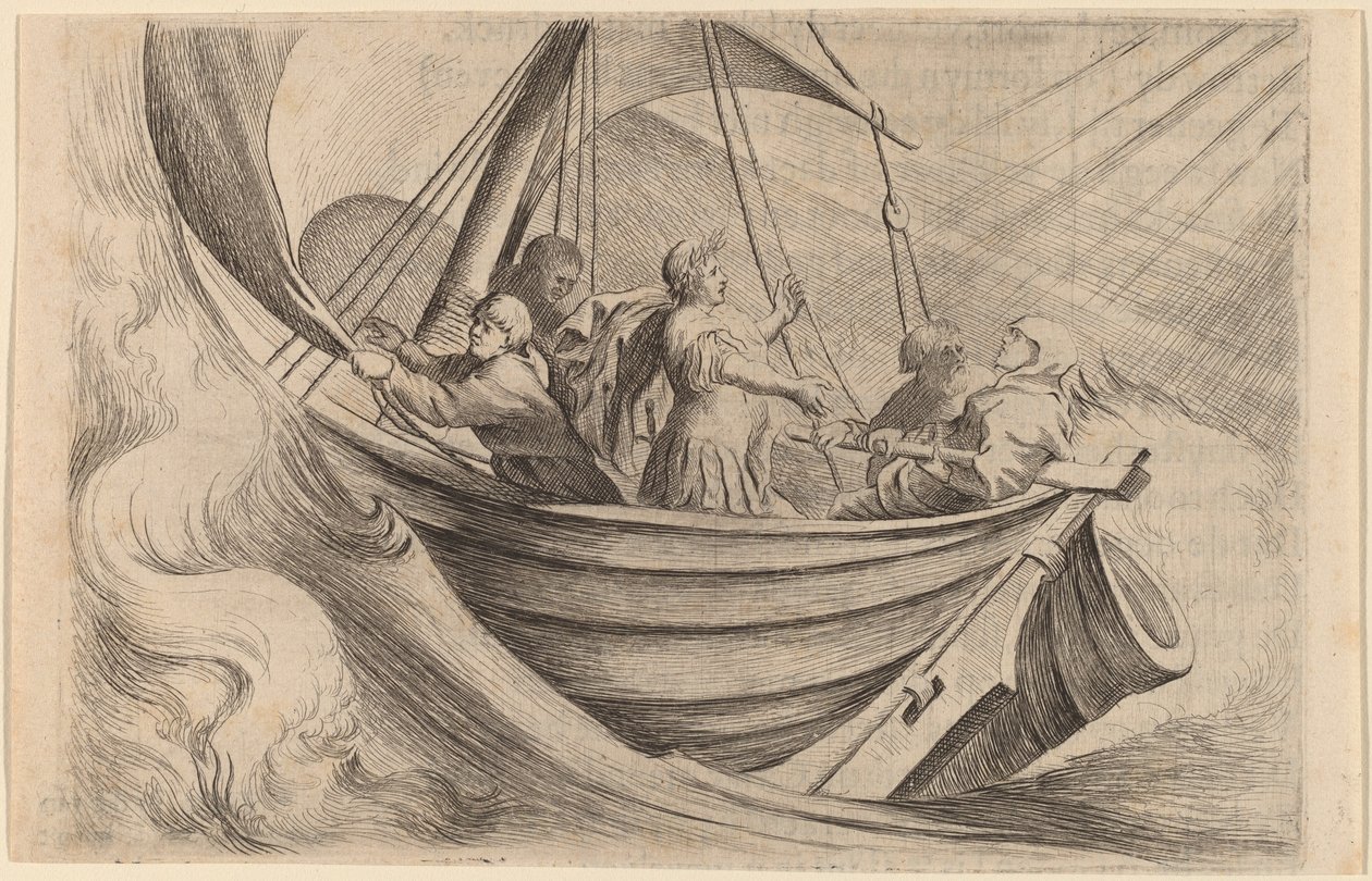 César traversant des mers orageuses - Willem Basse