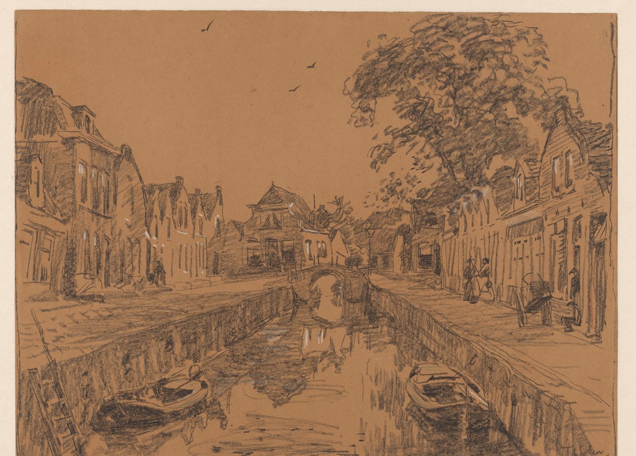 Canal avec vieilles maisons - Willem Bastiaan Tholen