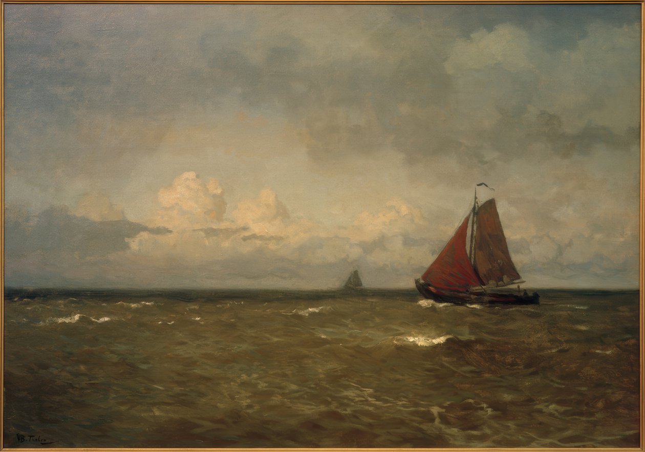 Bateau à fond plat sur le Zuiderzee - Willem Bastiaan Tholen