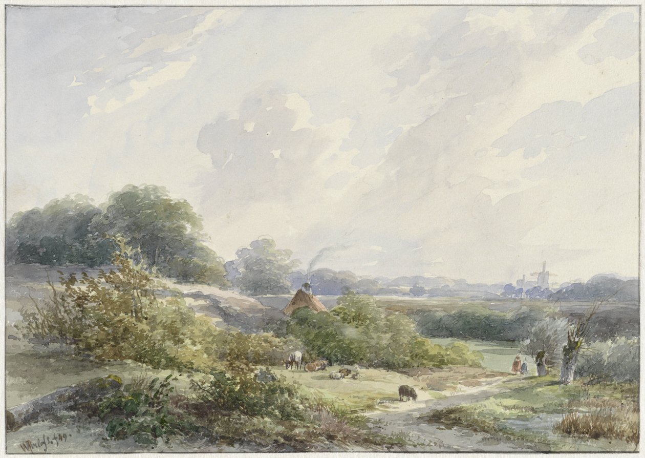 Paysage avec ferme et bétail - Willem Roelofs (I)