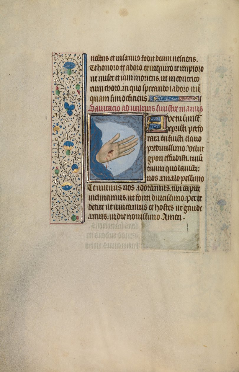 La main gauche du Christ avec sa blessure - Willem Vrelant