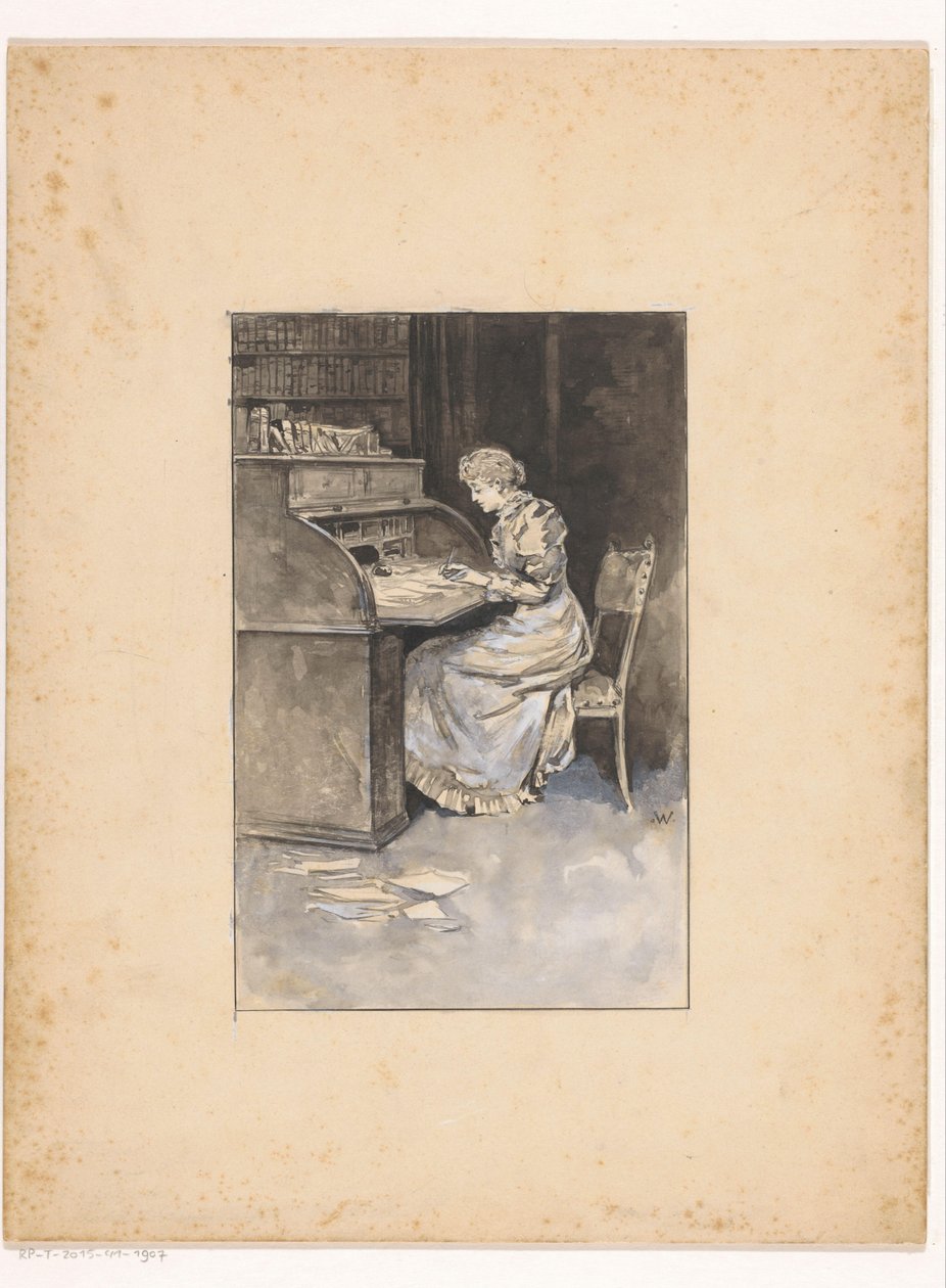 Femme écrivant - Ludwig Willem Reymert Wenckebach